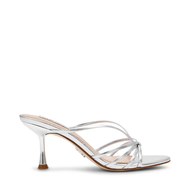 Steve Madden Edna sandale cuir argenté talon 8 cm