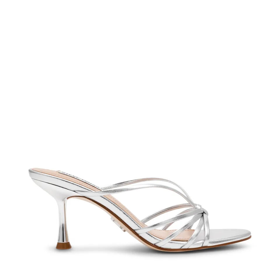 Steve Madden Edna sandale cuir argenté talon 8 cm