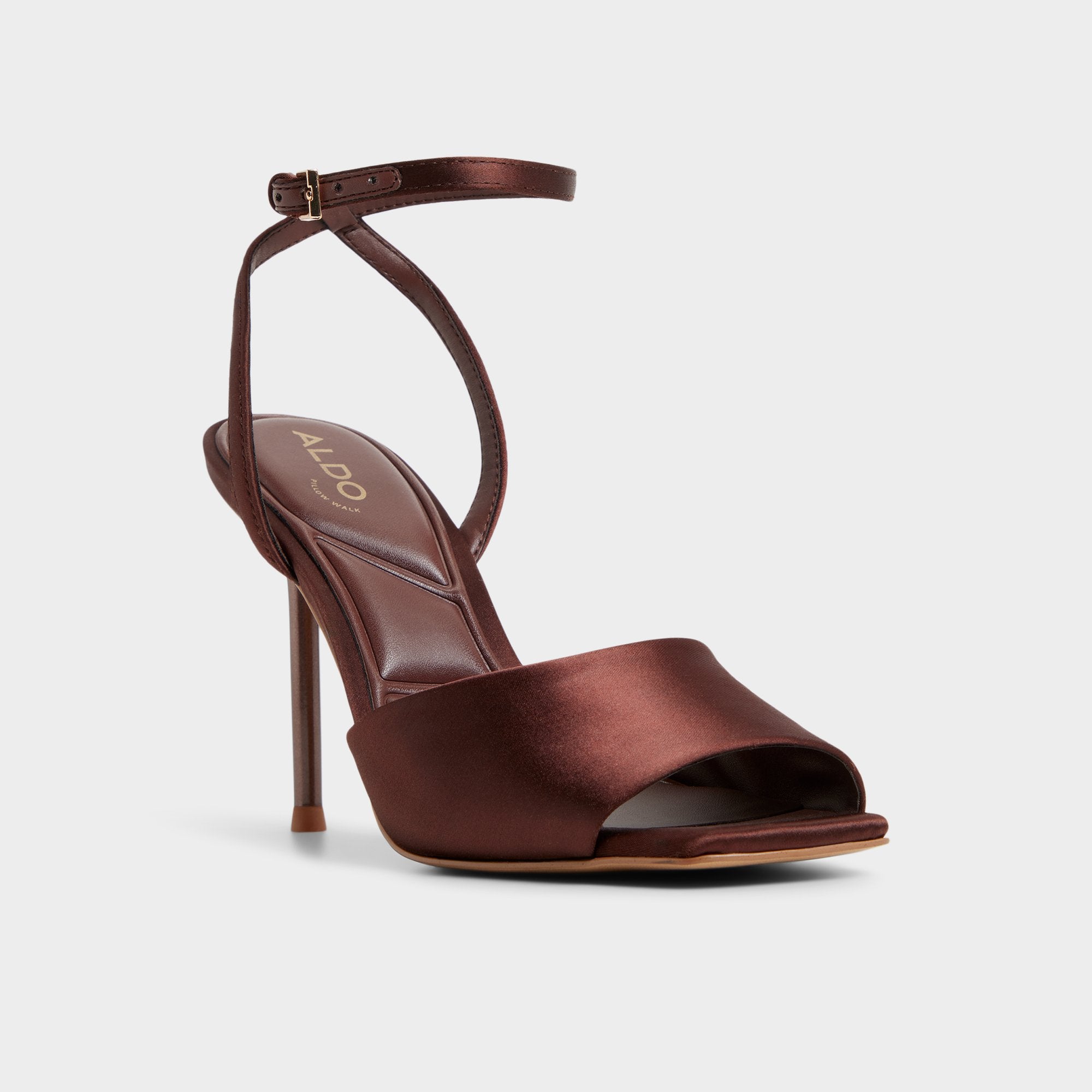 Aldo Kaiasien sandales satin chocolat talon fin