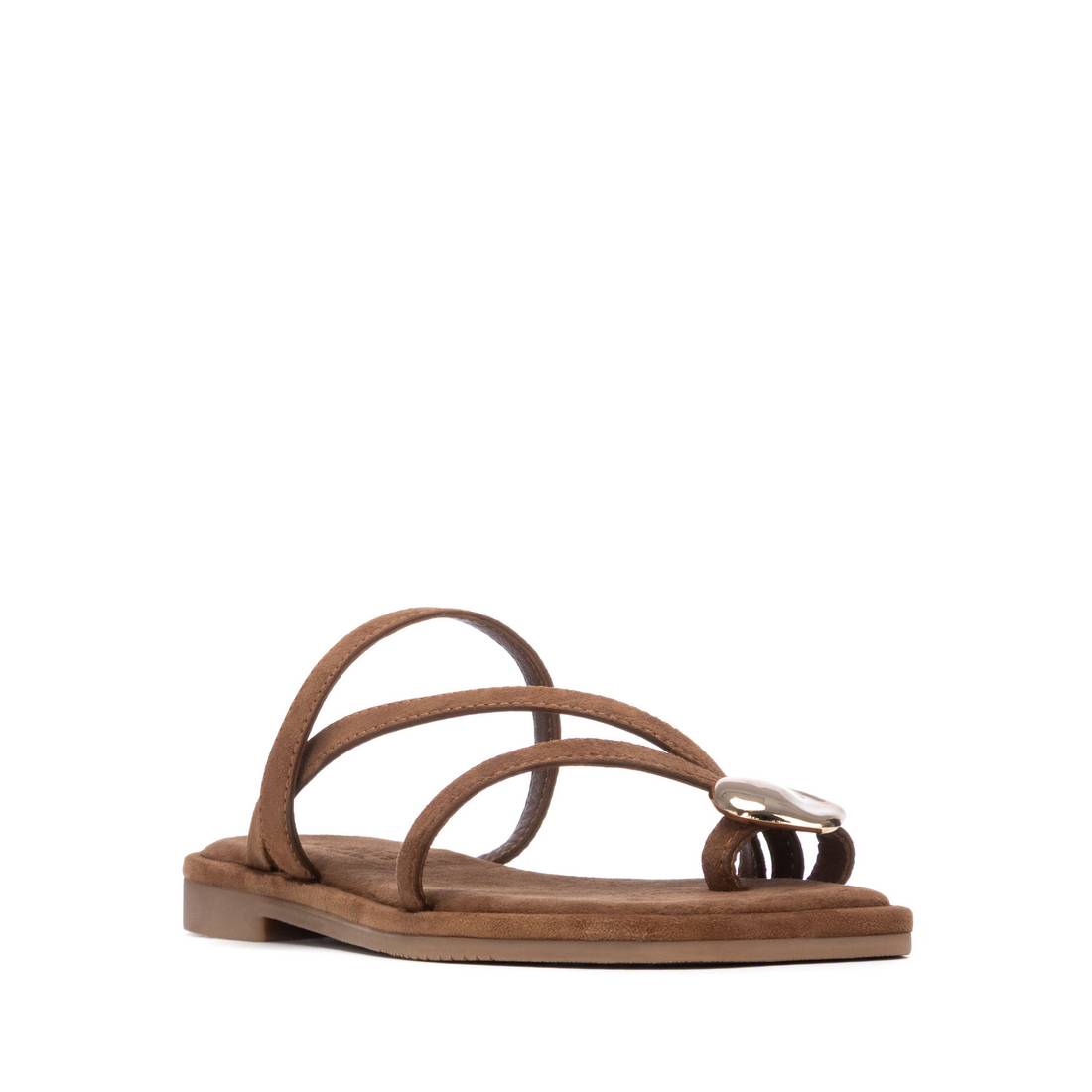 Carmela 16329102 sandales cuir camel multi-brides plates