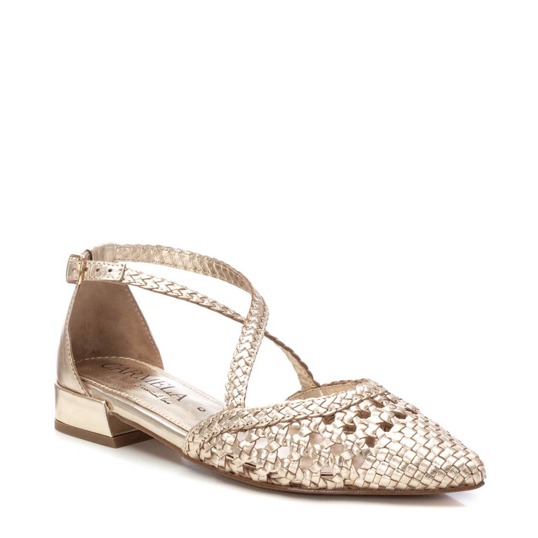Carmela 16231901 ballerine cuir doré ajourée