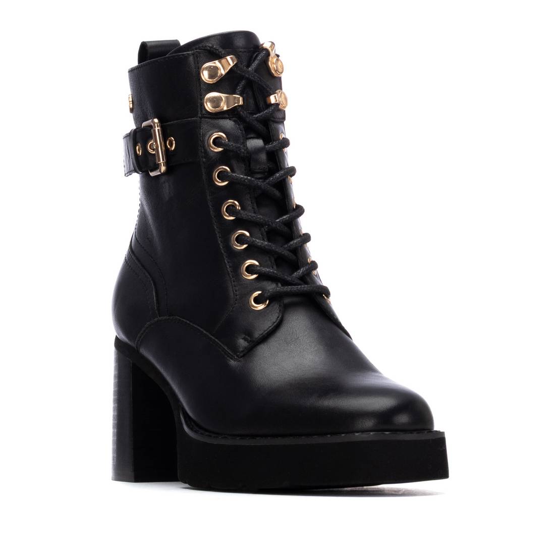 Carmela 16268701 bottine cuir noir talon haut