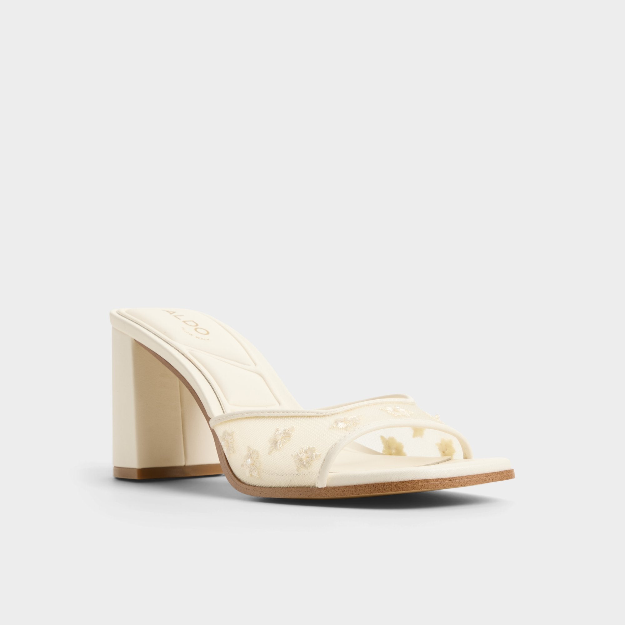 ALDO Lisarae mules talon bloc blanches mariage 38