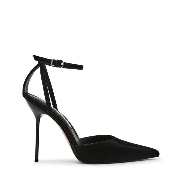 Steve Madden Morrie sandale satin noir talon 10 cm