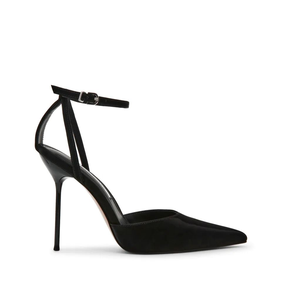 Steve Madden Morrie sandale satin noir talon 10 cm