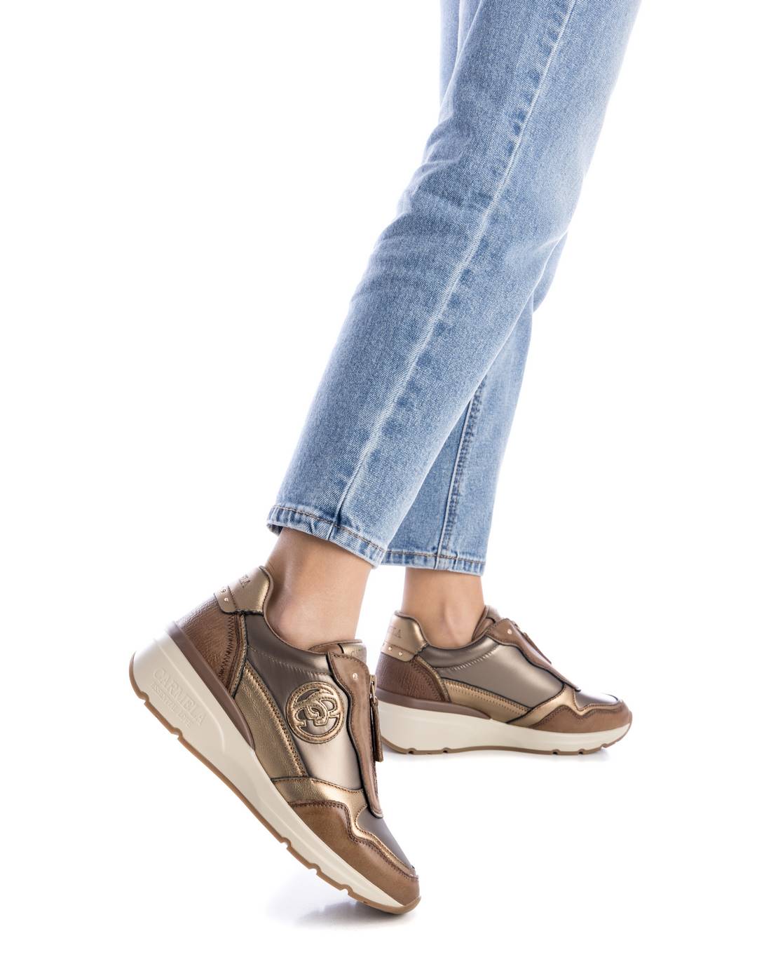Carmela 16183004 baskets cuir marron zip