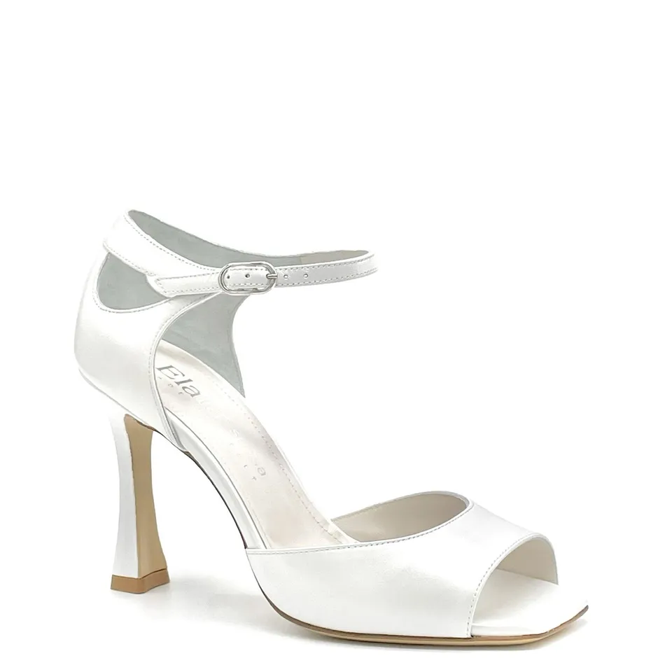 Elata S2304 sandales mariée cuir blanc perlé 9,5 cm