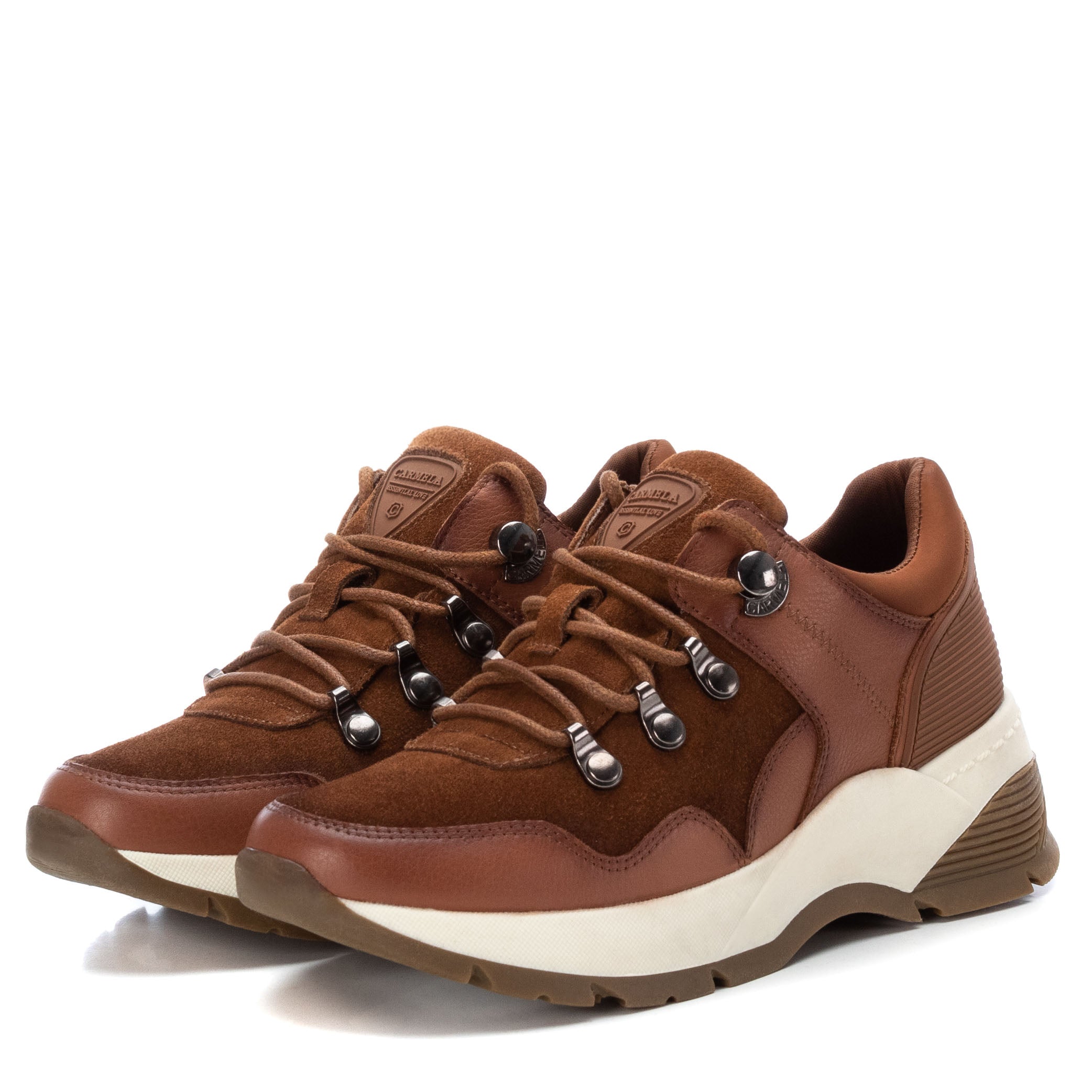 Carmela 16015503 baskets femme marron cuir véritable