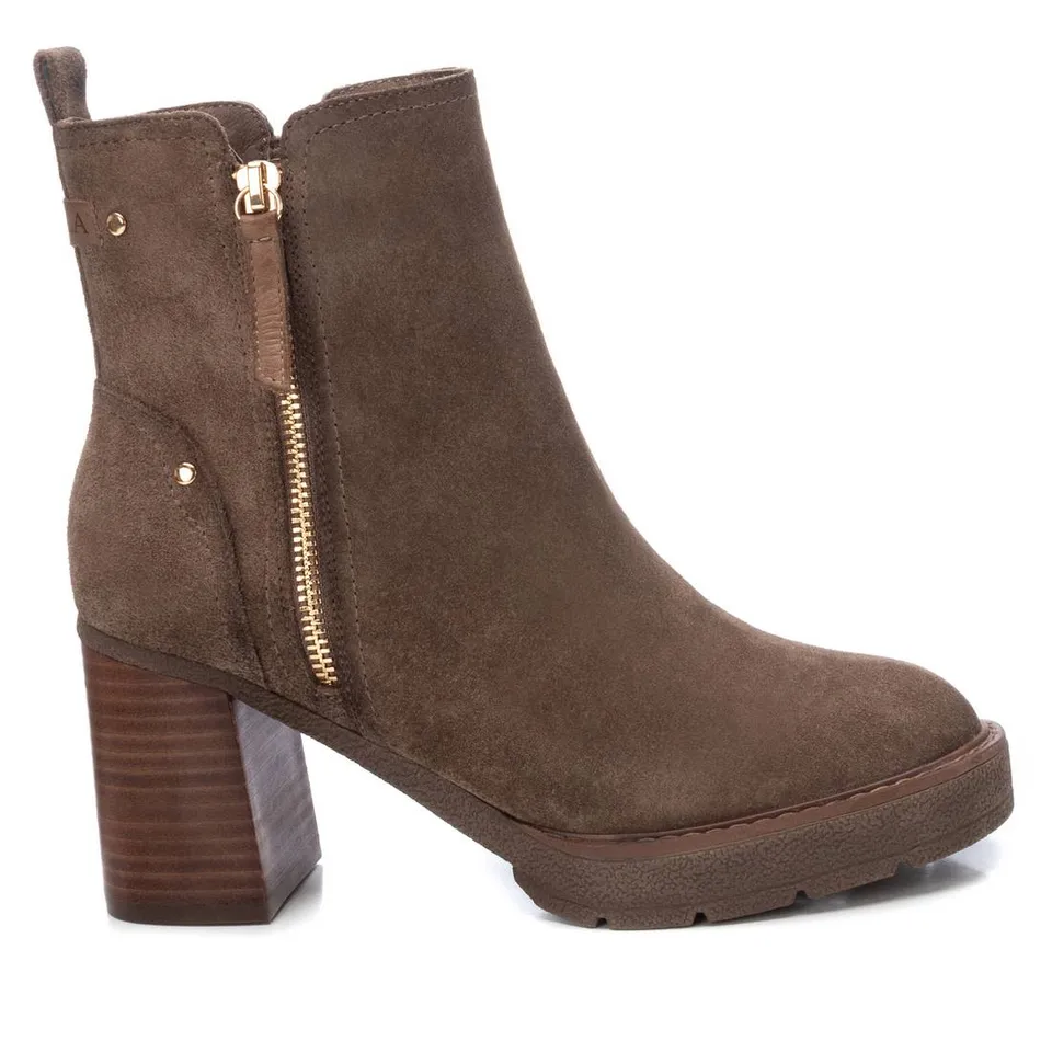 Carmela 16185803 bottines daim marron talon large