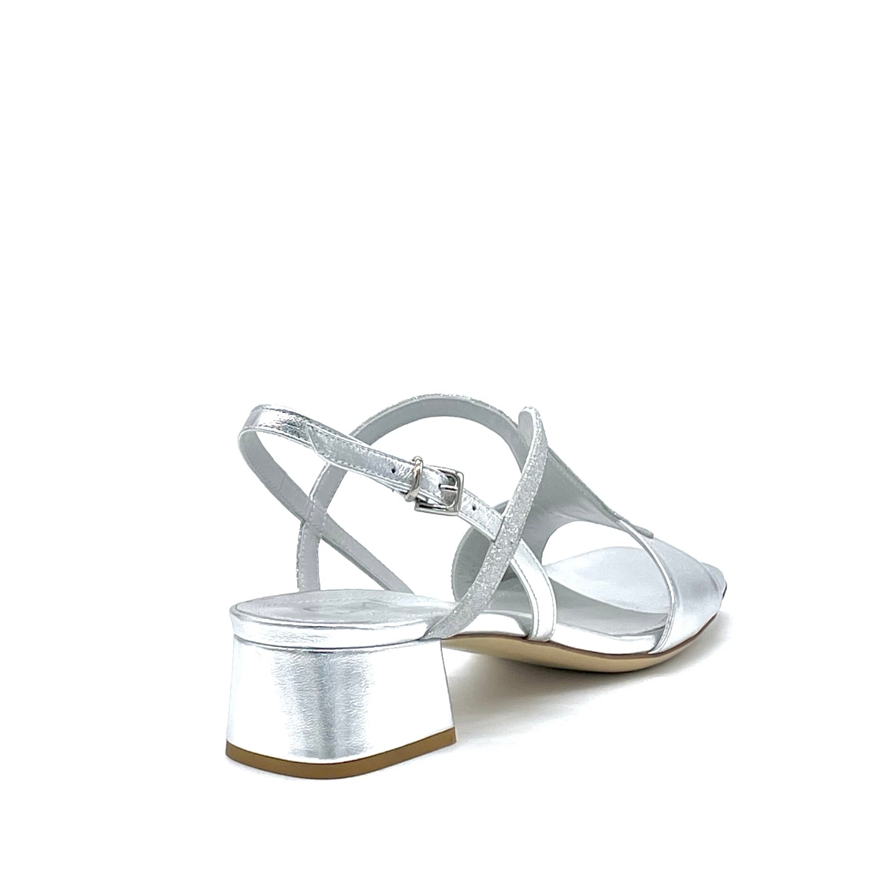 Elata 14129 sandales argent glitter talon 3,5 cm