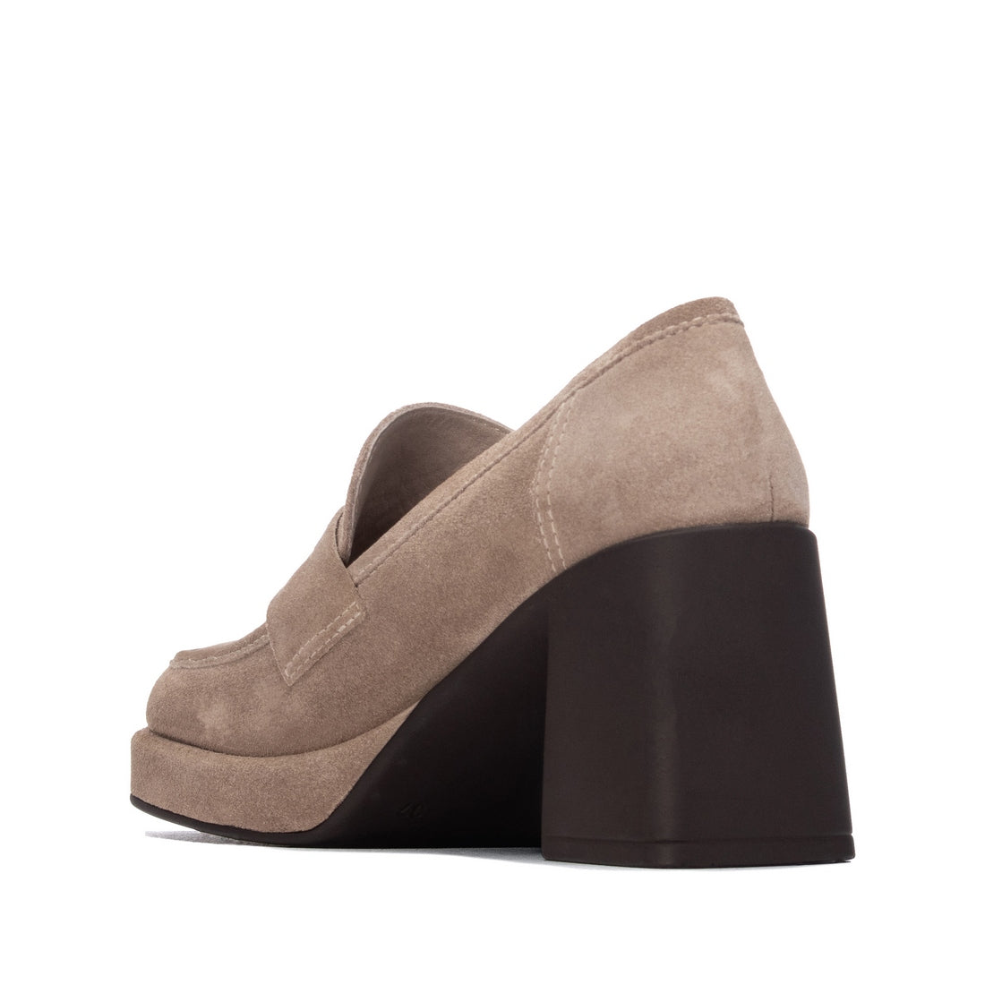 Carmela 16440002 mocassin femme cuir taupe talon moyen