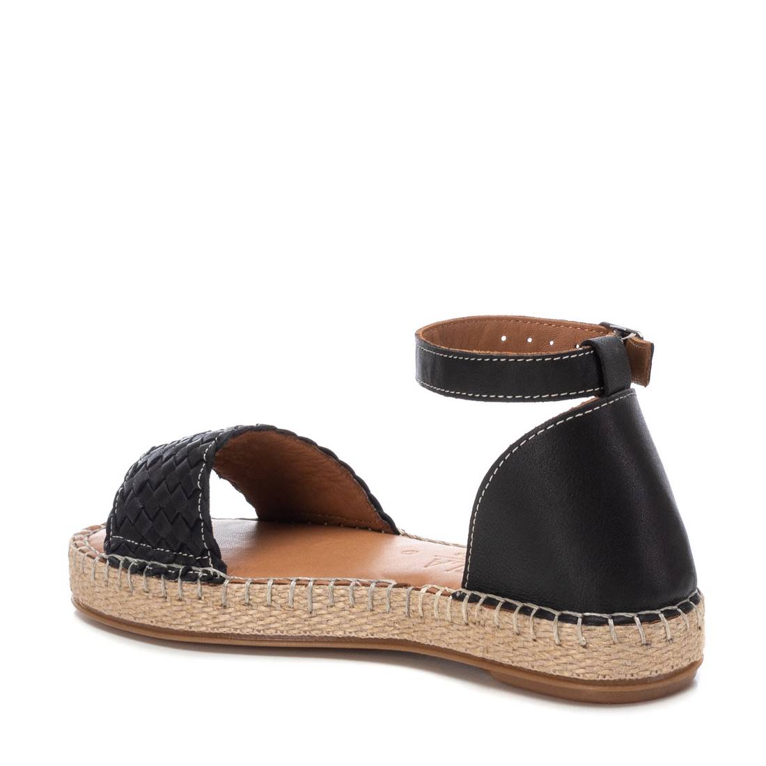 Carmela 16047905 sandales cuir noir jute
