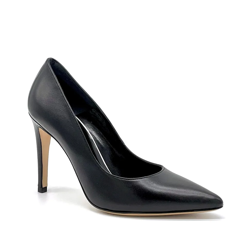 ELATA 11122D escarpins cuir noir talon 9,5 cm