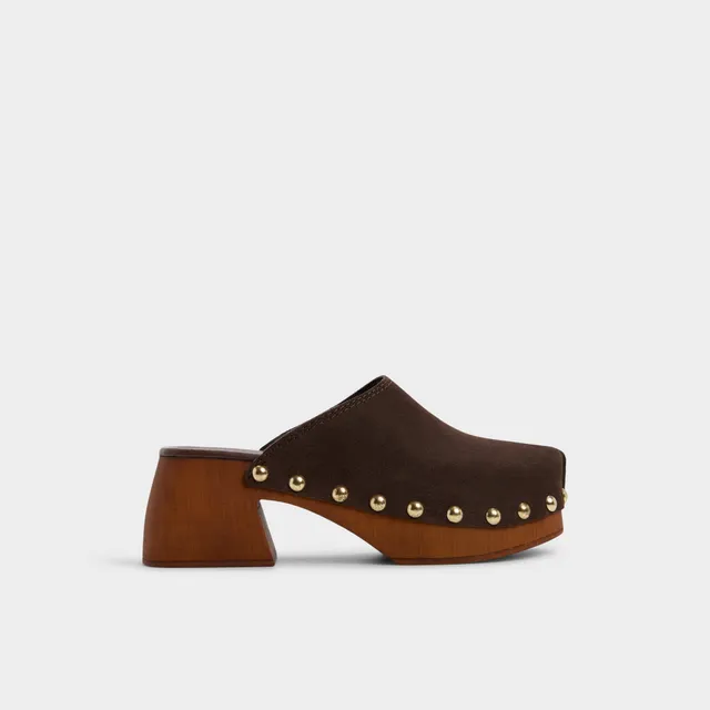 ALDO Tayloria mules suède marron talon bois