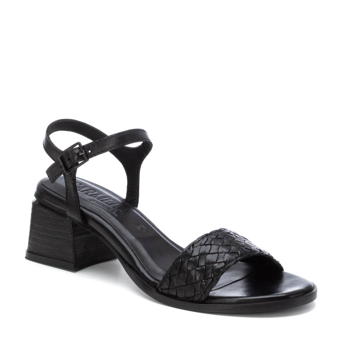 Carmela 16238001 sandale noir cuir véritable talon 6 cm