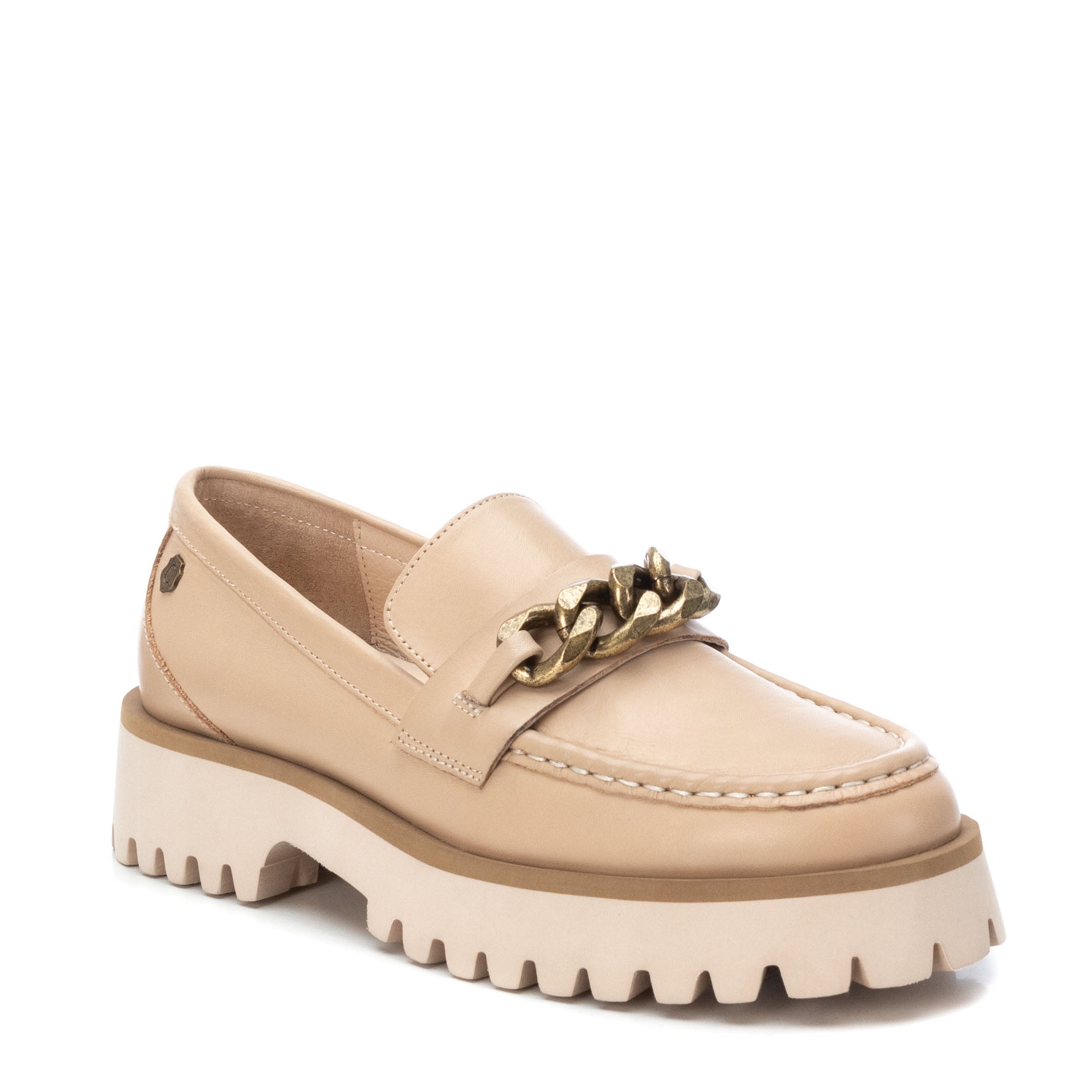 Carmela 16035803 mocassins marron chaîne cuir