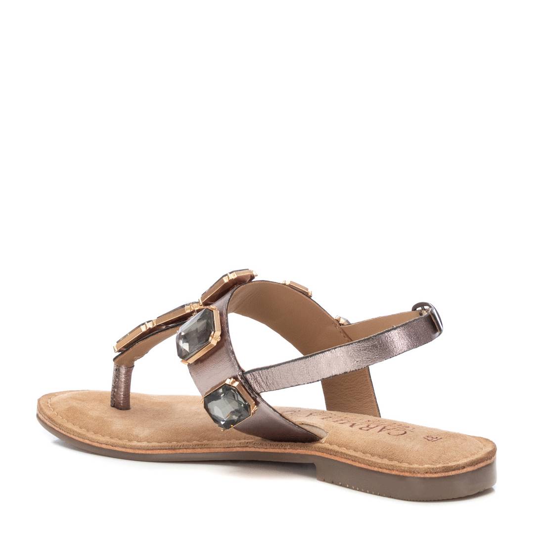 Carmela 16164402 sandale cuir gris talon plat