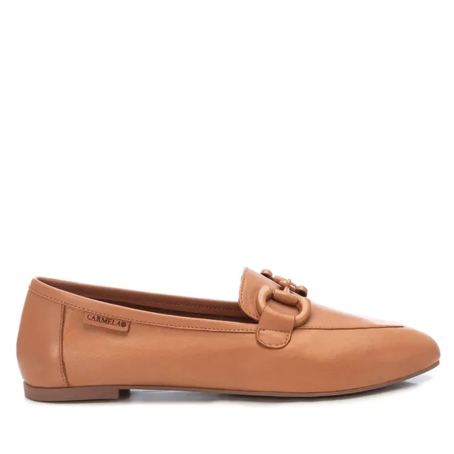 Carmela 16047201 mocassin marron cuir plat