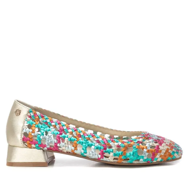 Carmela 16218607 ballerine cuir multicolore tressée