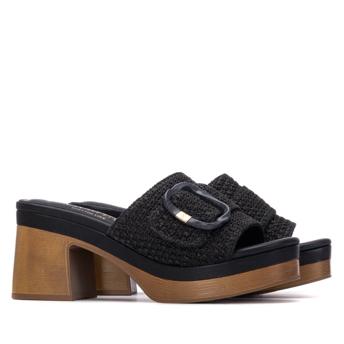 Carmela 16315802 sandales femme noir talon large 8 cm