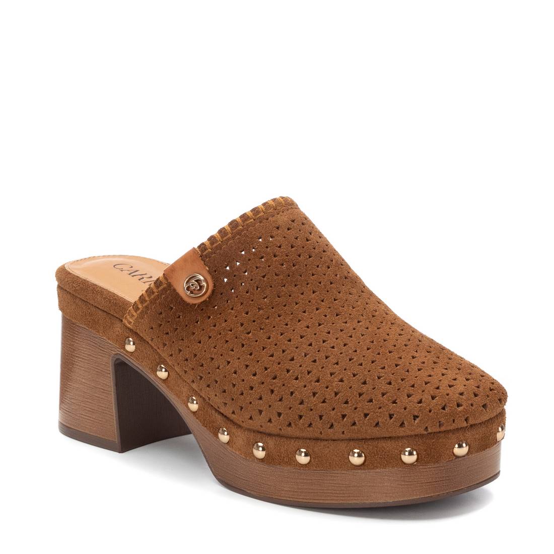 Carmela 16222001 sabot cuir camel talon 7 cm