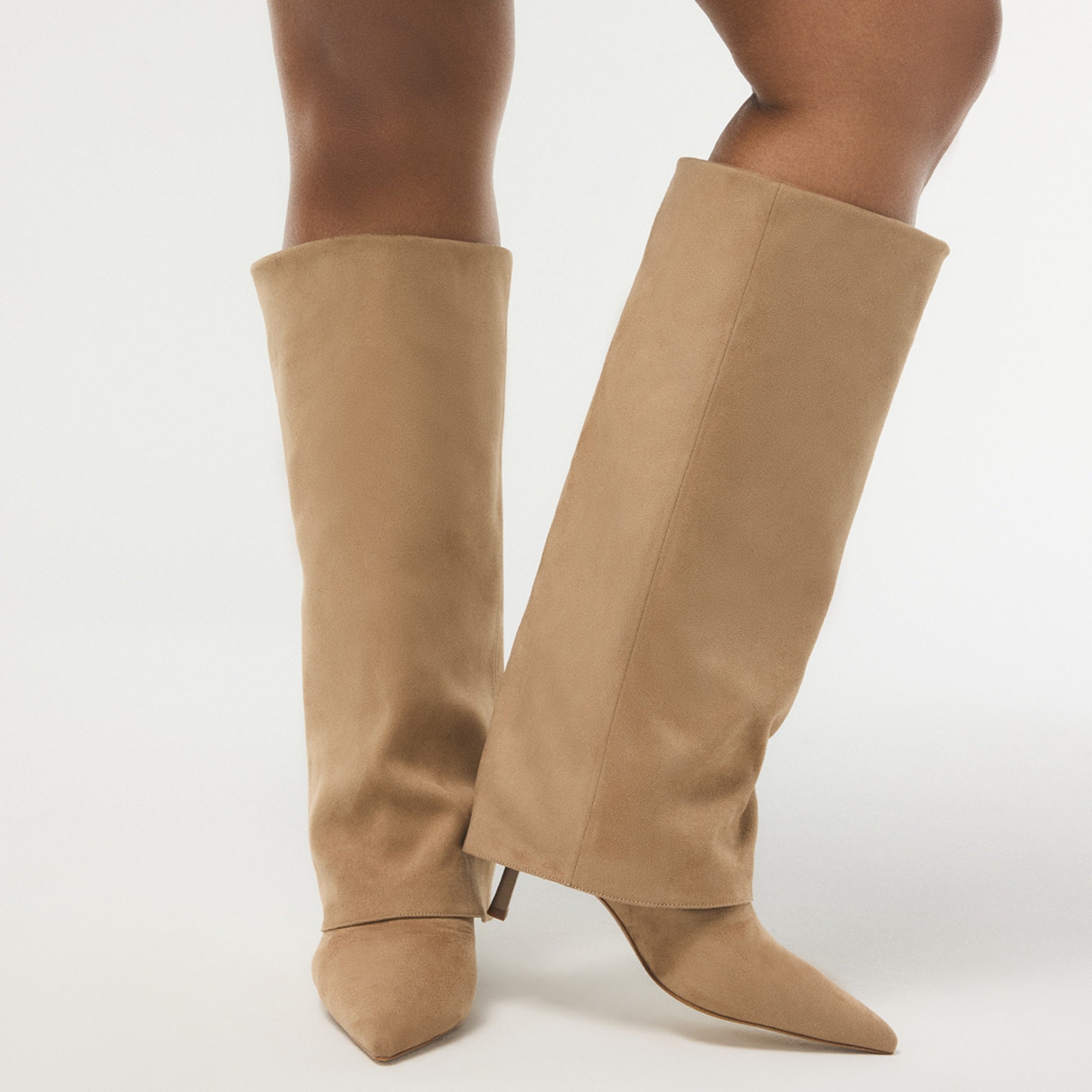 ALDO Aseader-WC bottes genou suède beige talon fin