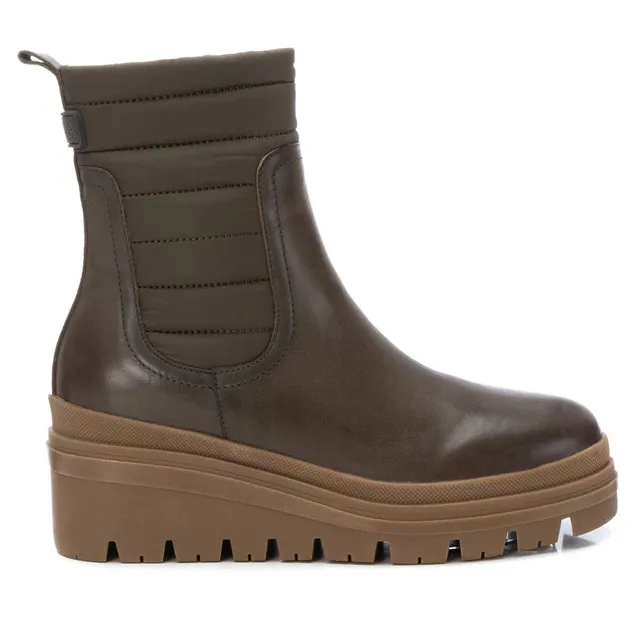 Carmela 16032602 bottine cuir vert plateforme 5 cm