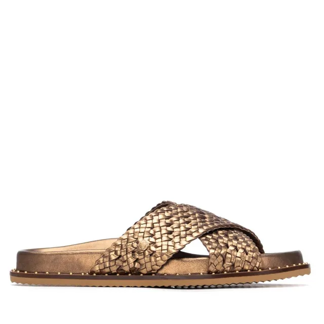 Carmela 16305304 sandales plates cuir doré tressé