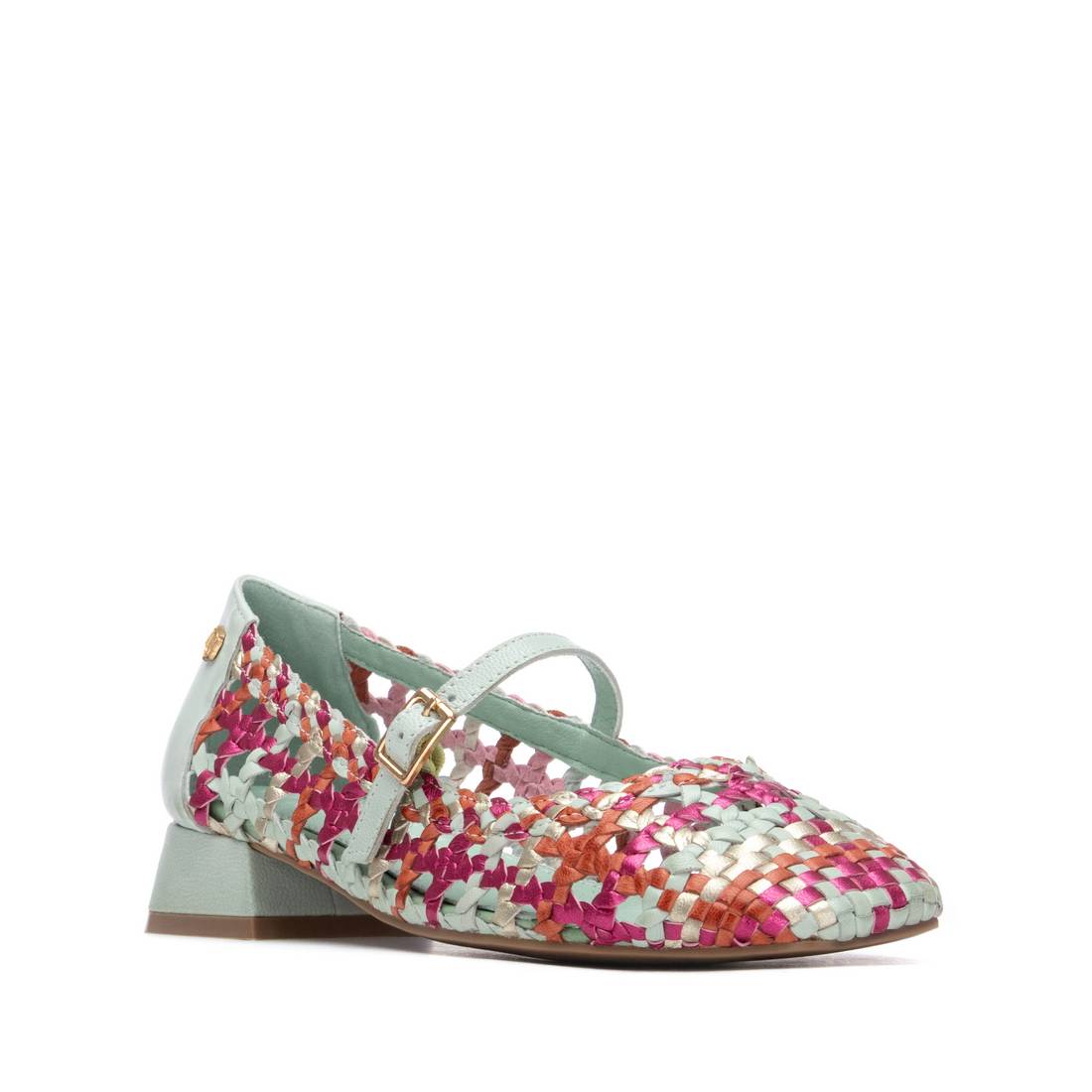 Carmela 163128 16312802 ballerine cuir vert talon bas