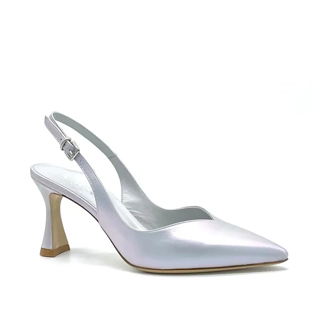 Slingback Elata 14139 cuir gris perle talon 7,5 cm