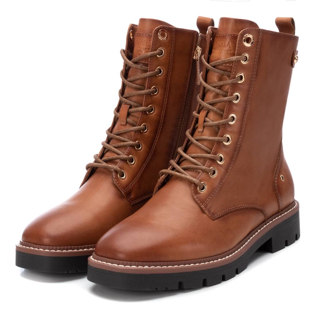 Carmela 16119503 bottine plate marron cuir lacets