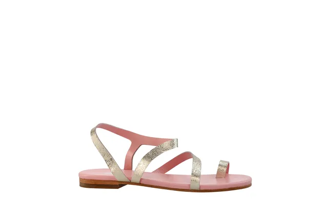 Coralie Masson Lola sandales plates doré cuir talon 2 cm