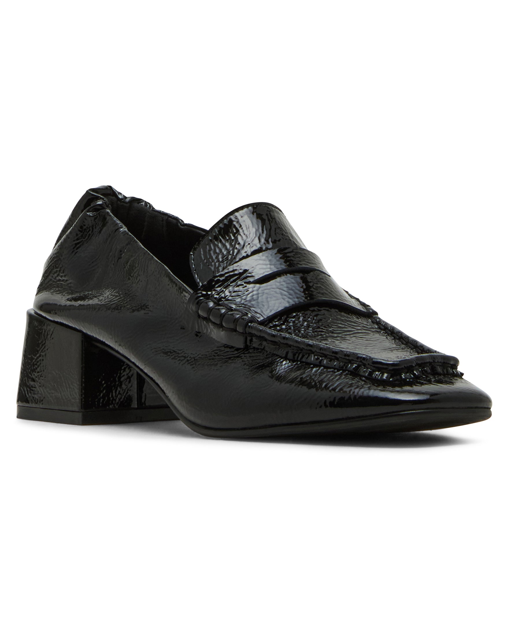 Steve Madden Estee escarpins noir verni froissé cuir
