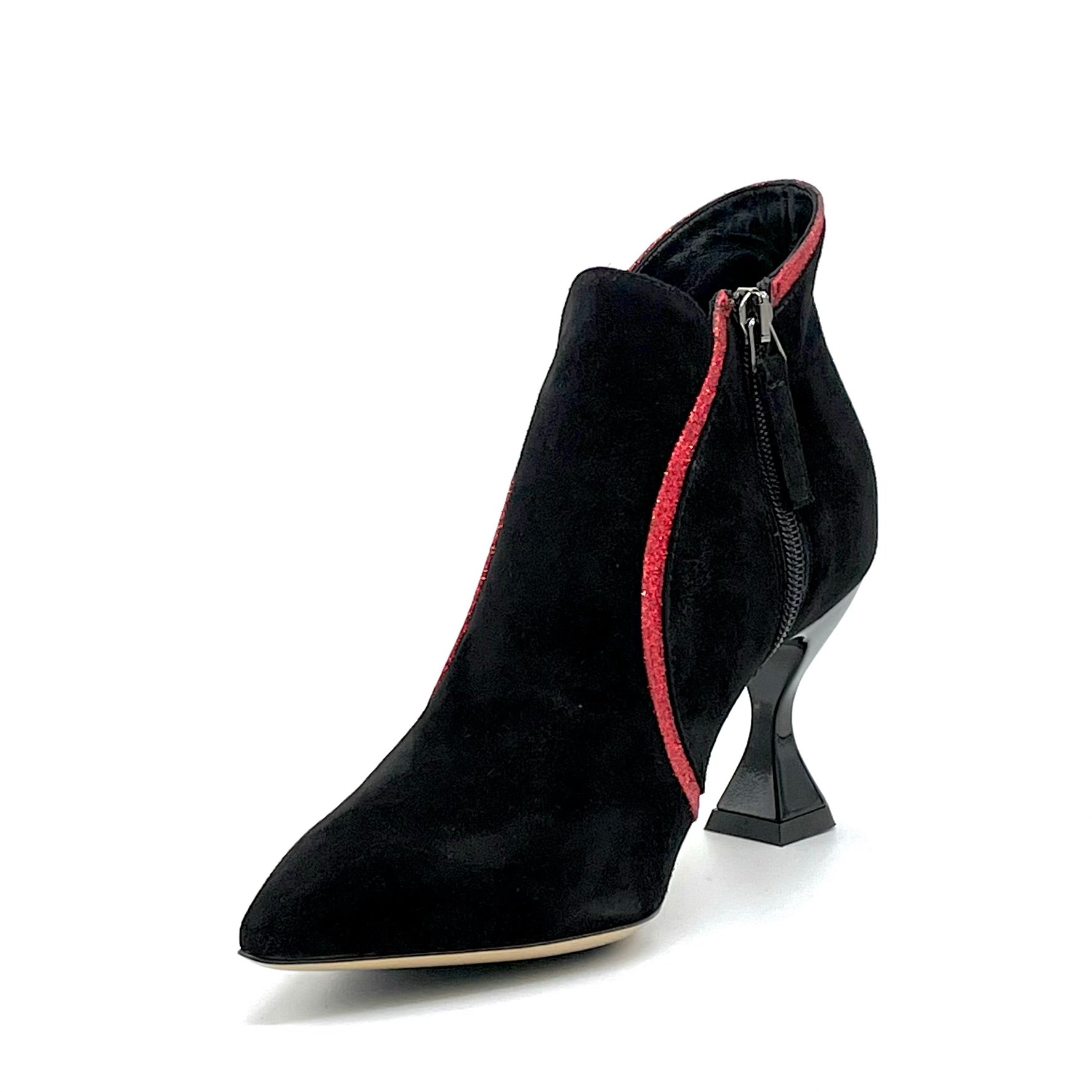 ELATA 53551_1 bottines daim noir glitter talon 7,5 cm