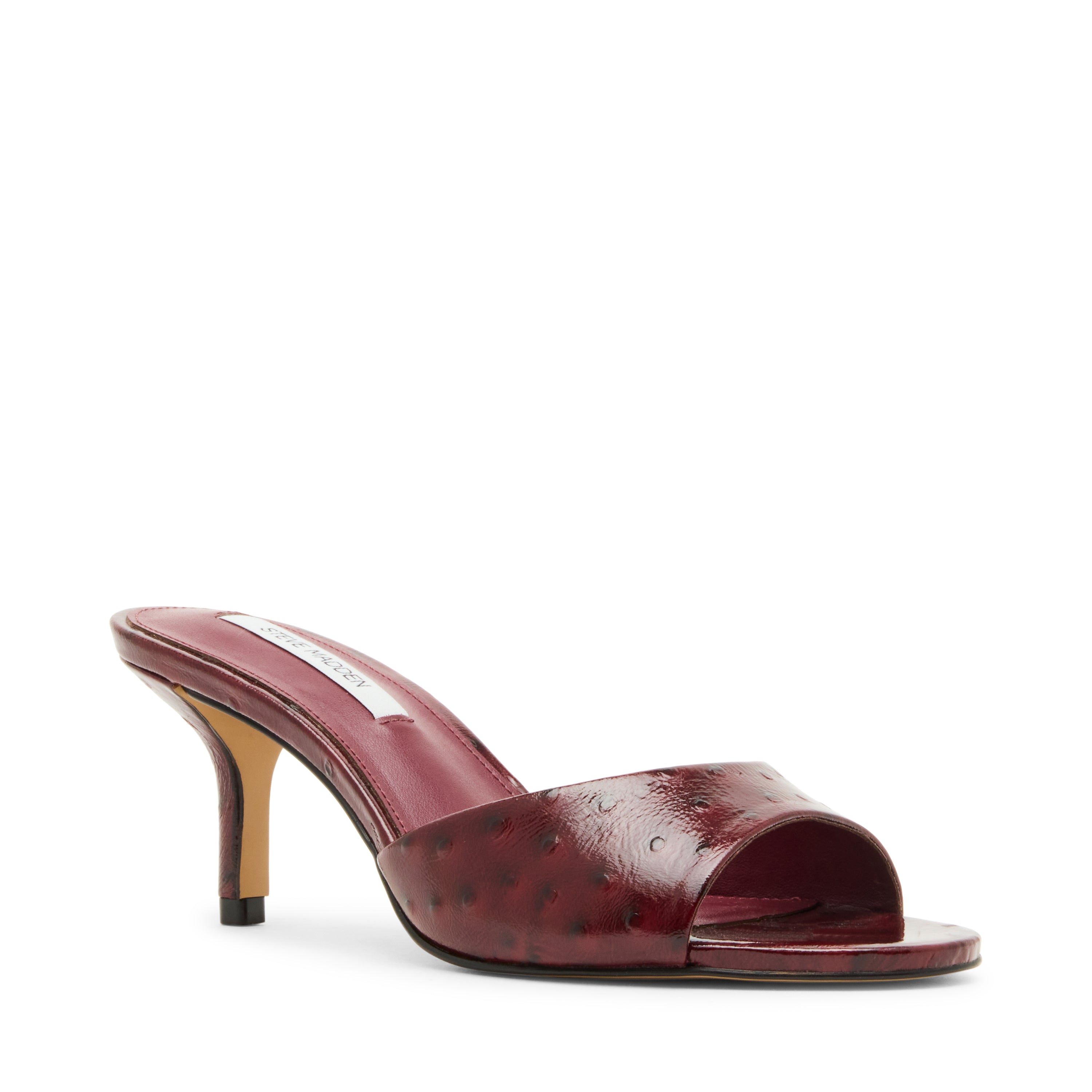 Steve Madden Kendrix-Ost mule cuir bordeaux talon 6 cm