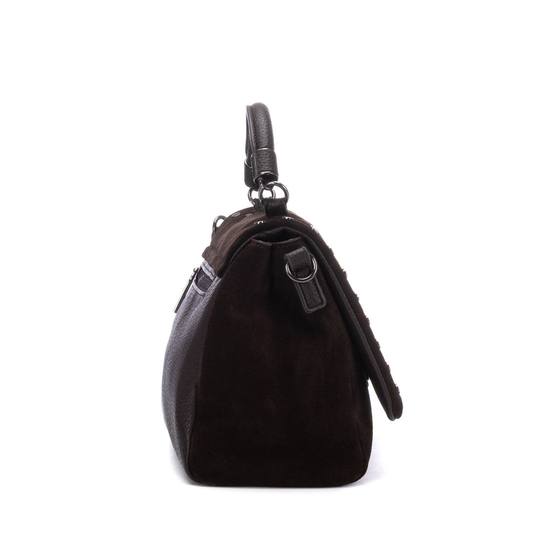 Carmela 18623502 sac bandoulière cuir marron clouté