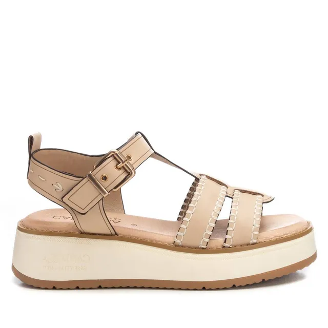 Carmela 16224601 sandales femme beige cuir plat