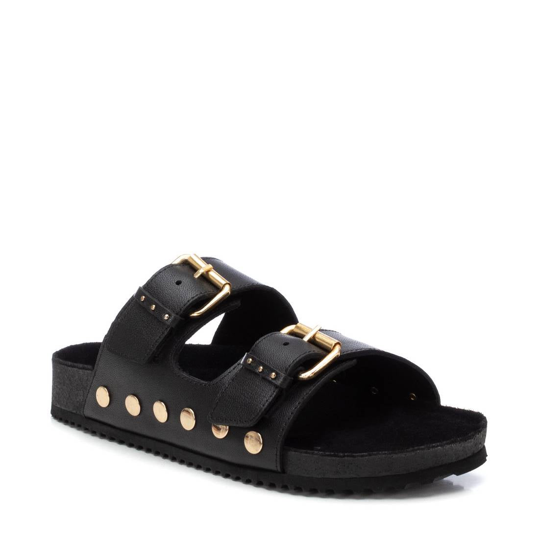 Carmela 16212801 sandales femme noires cuir plates