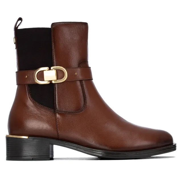 Carmela 16400802 bottines femme camel zip talon bas