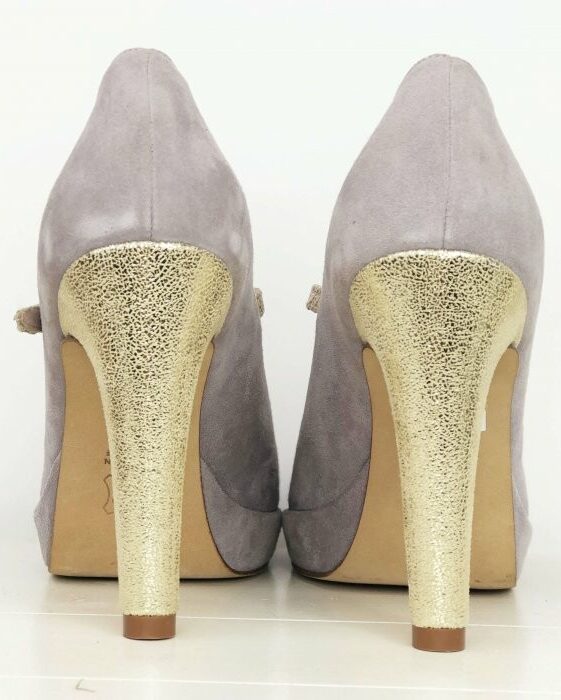 Dessine Moi Un Soulier escarpin plateforme velours gris lavande 35