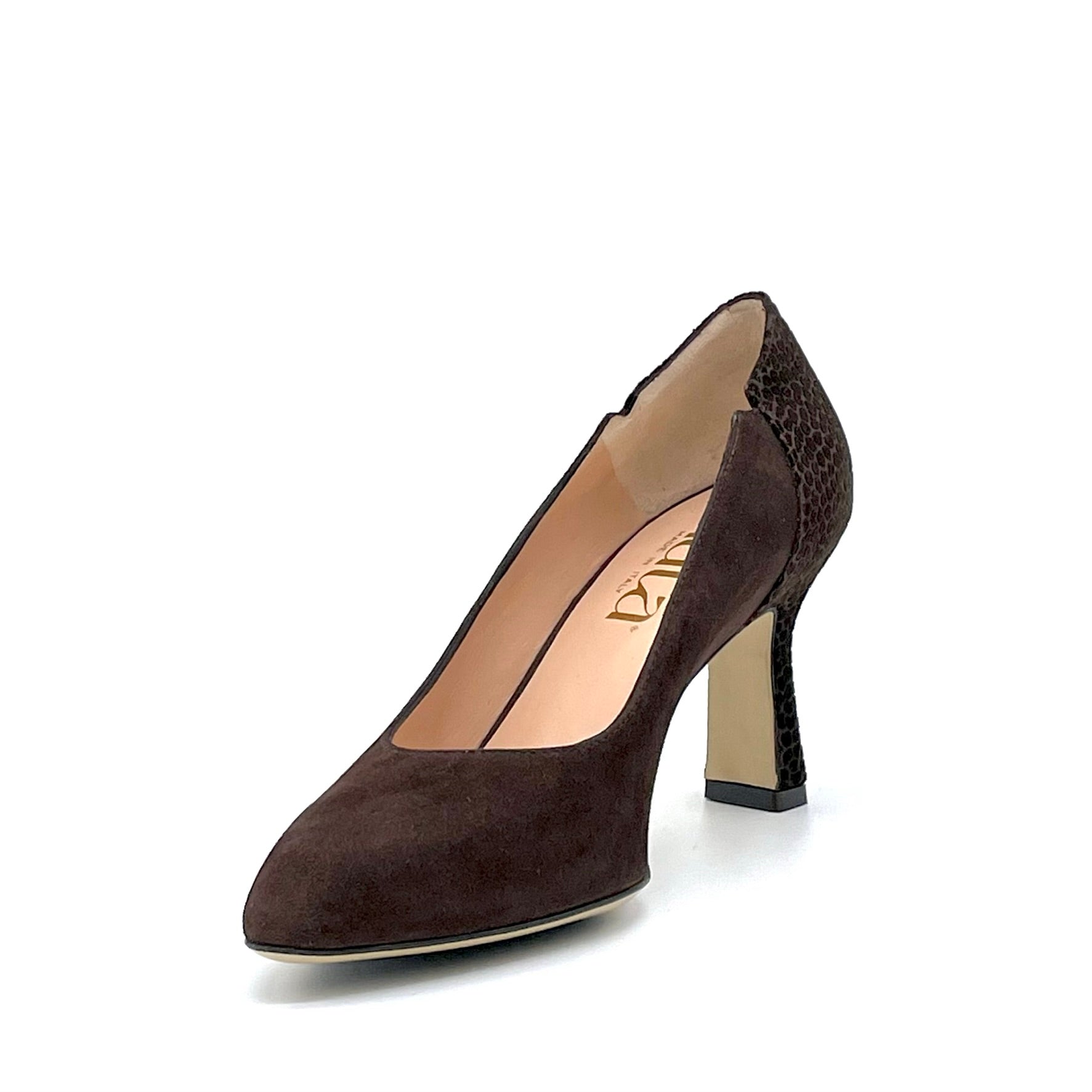 ELATA 53535 escarpin suède marron talon 7,5 cm