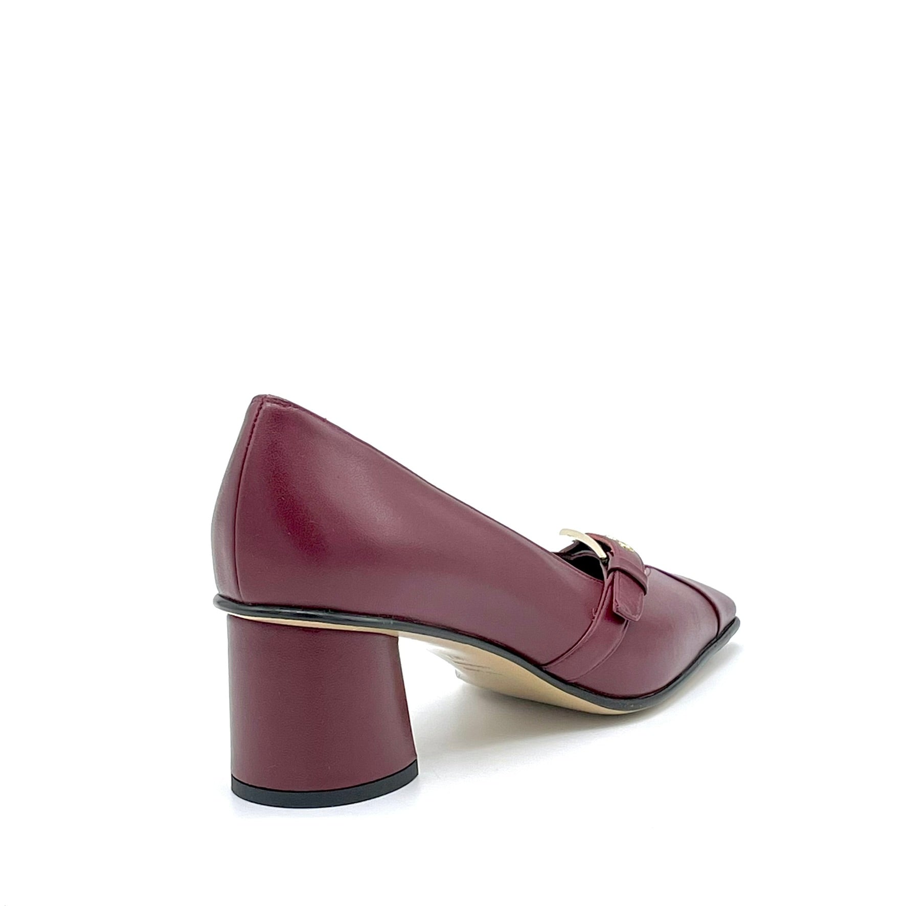 Elata 55517 escarpins cuir bordeaux boucle dorée