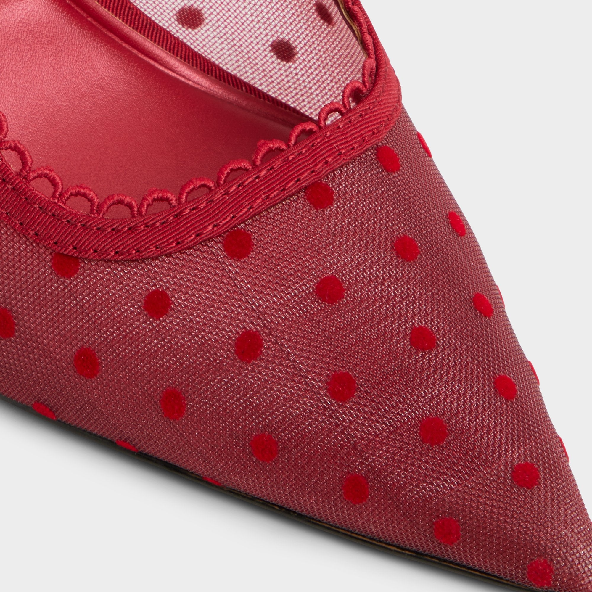 ALDO Hennie Slingback Rouge Mesh À Pois Talon
