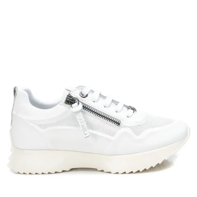 Carmela 16067008 sneaker cuir blanc fermeture éclair
