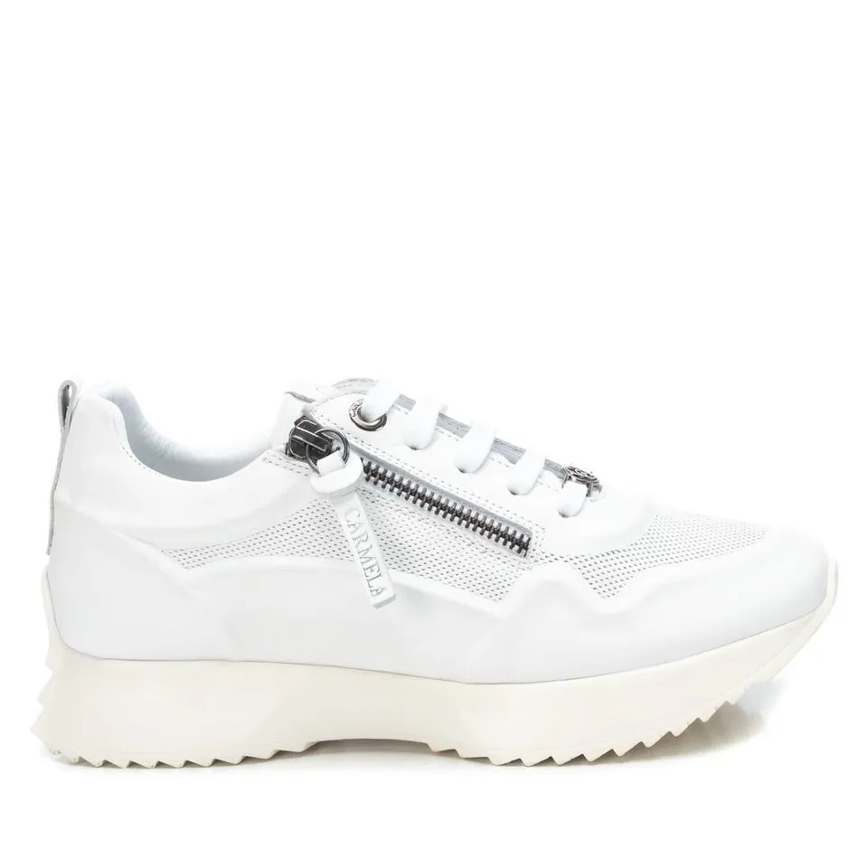 Carmela 16067008 sneaker cuir blanc fermeture éclair