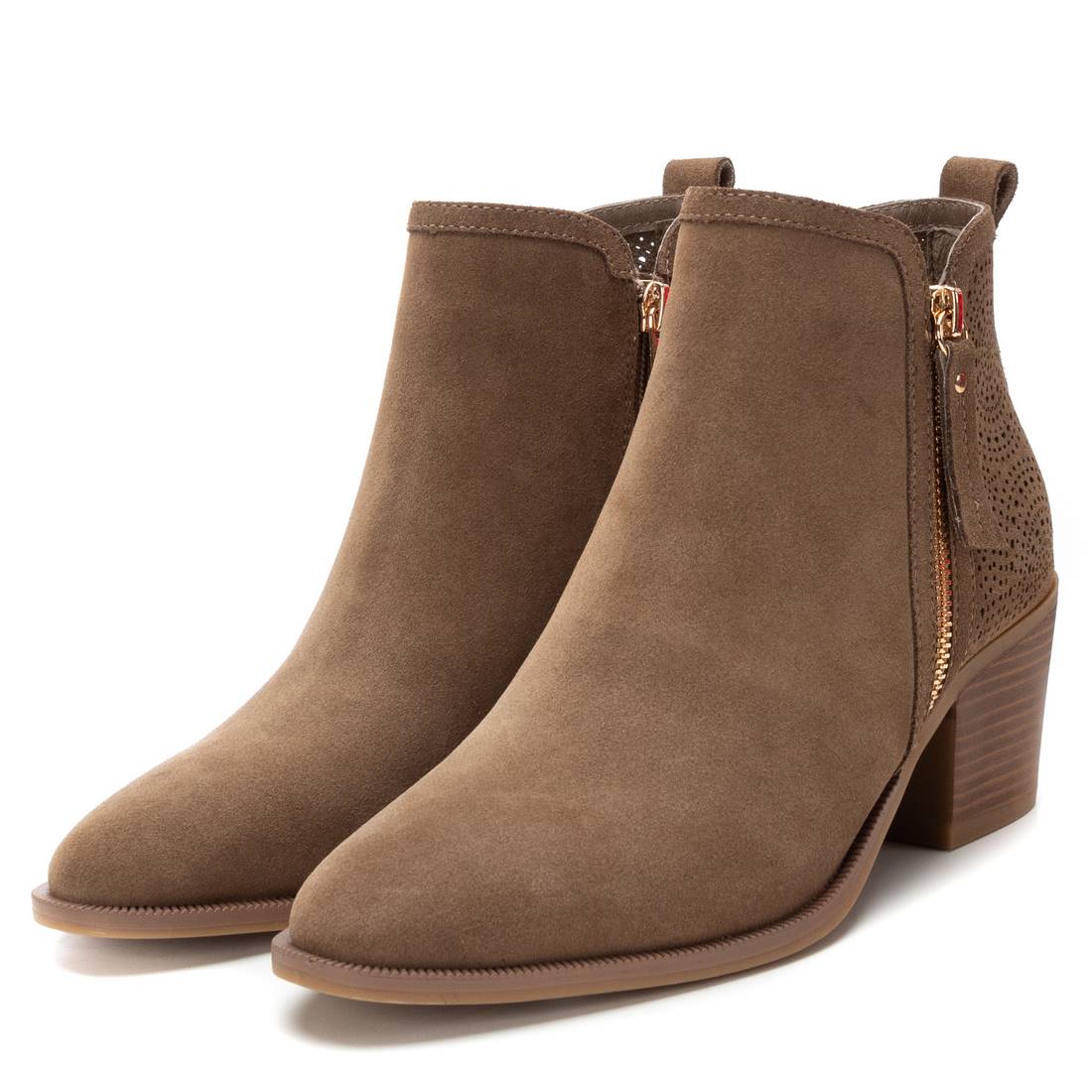Carmela 16216302 bottines femme taupe talon large