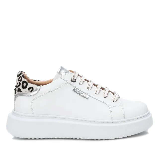 Carmela 160613 16061302 basket argent cuir léopard