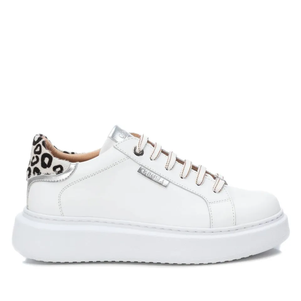 Carmela 160613 16061302 basket argent cuir léopard
