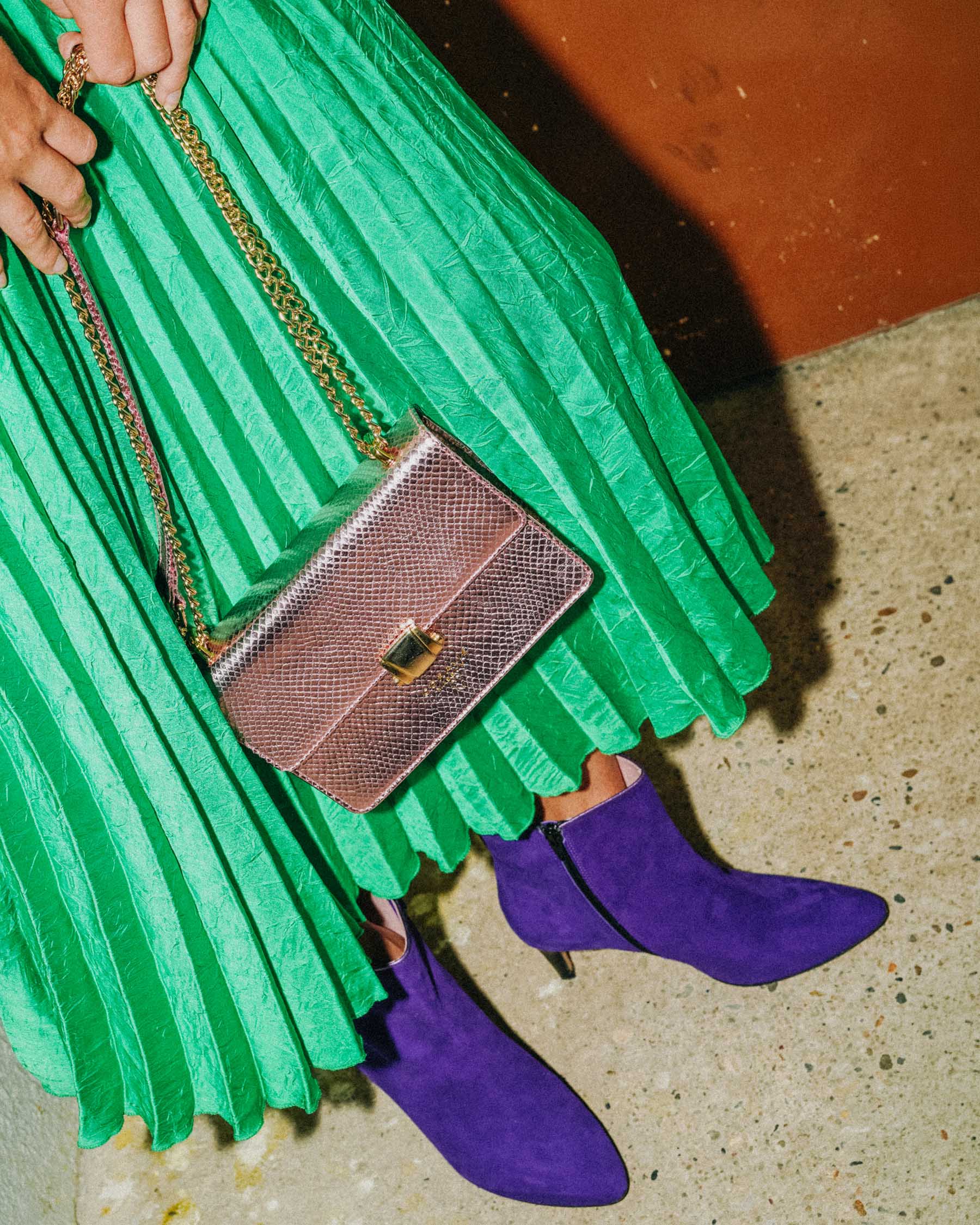 Coralie Masson Monica bottines cuir violet talon 5 cm