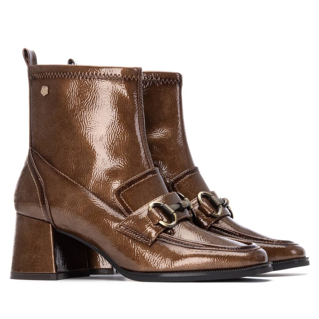 Carmela 16253801 bottines vernis taupe talon
